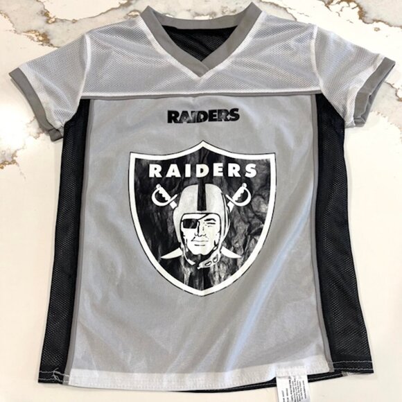 Oakland Raiders Flag Football Boys Kids Reversible Jersey Youth Size Small NFL - Picture 2 of 5